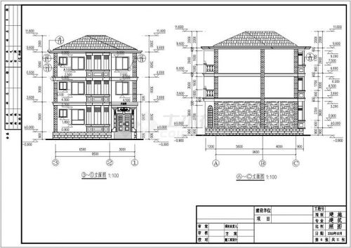 某地區(qū)三層框架結(jié)構(gòu)別墅建筑設(shè)計(jì)施工圖