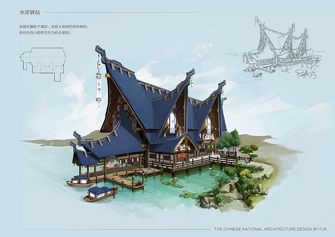 藝數繪學員場景作品 游戲原畫 單體建筑 室內建筑 沙盤設計