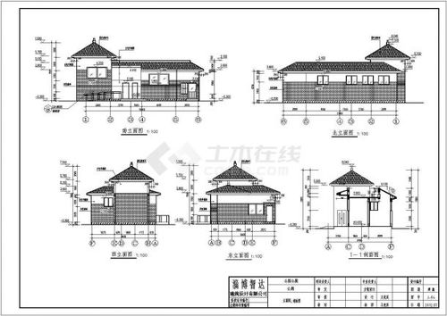 某城市公園單層公廁建筑設(shè)計(jì)施工圖