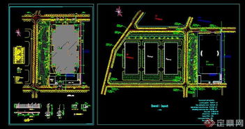 某電子廠房建筑設計總平面圖 含圍墻 明溝施工圖